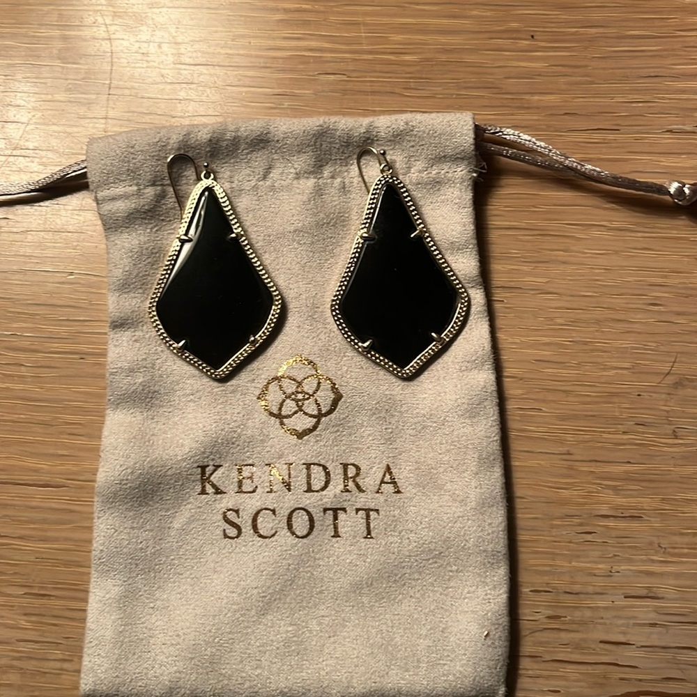 Kendra Scott Alex Black & Gold Earrings